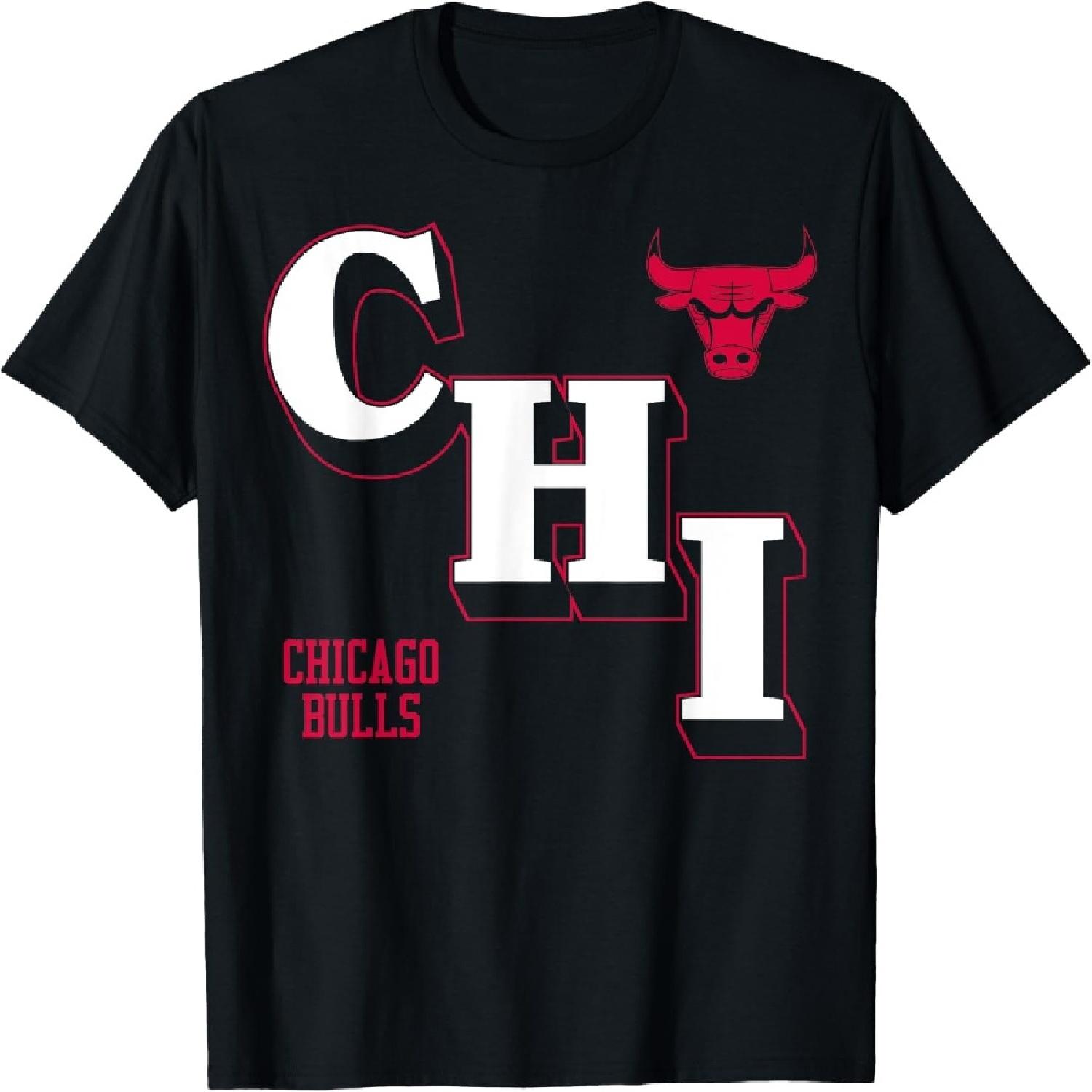 НБА - Футболка с угловым логотипом Chicago Bulls S разноцветный