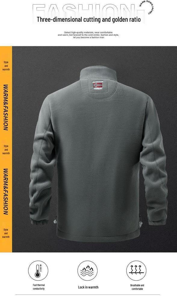 Men's Fleece-Lined Jacket: Warm, Thick, Autumn & Winter Outdoor Sports Coat for Couples.