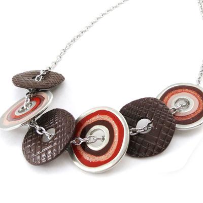 [J2216] - Colar de designer marrom 'Amandine'