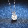 S925 Sterling Silver Moissanite D Color Beaded Pendant, Simple Korean Style Clavicle Chain Necklace for Women