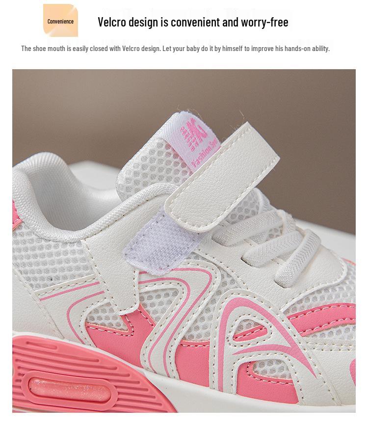 2026 Spring Kids' Breathable Mesh Sports Shoes - Versatile, Fashionable, Soft Sole, Non-slip Casual Footwear for Medium & Large Children