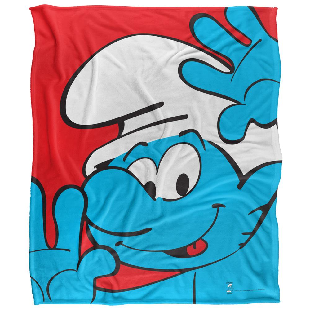 The Smurfs Silky Close Up Supersoft Blanket