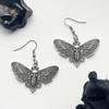 1 Pair European and American Metal Hook Earrings Retro Fashion Halloween Butterflies Skull Pendant Earrings for Women