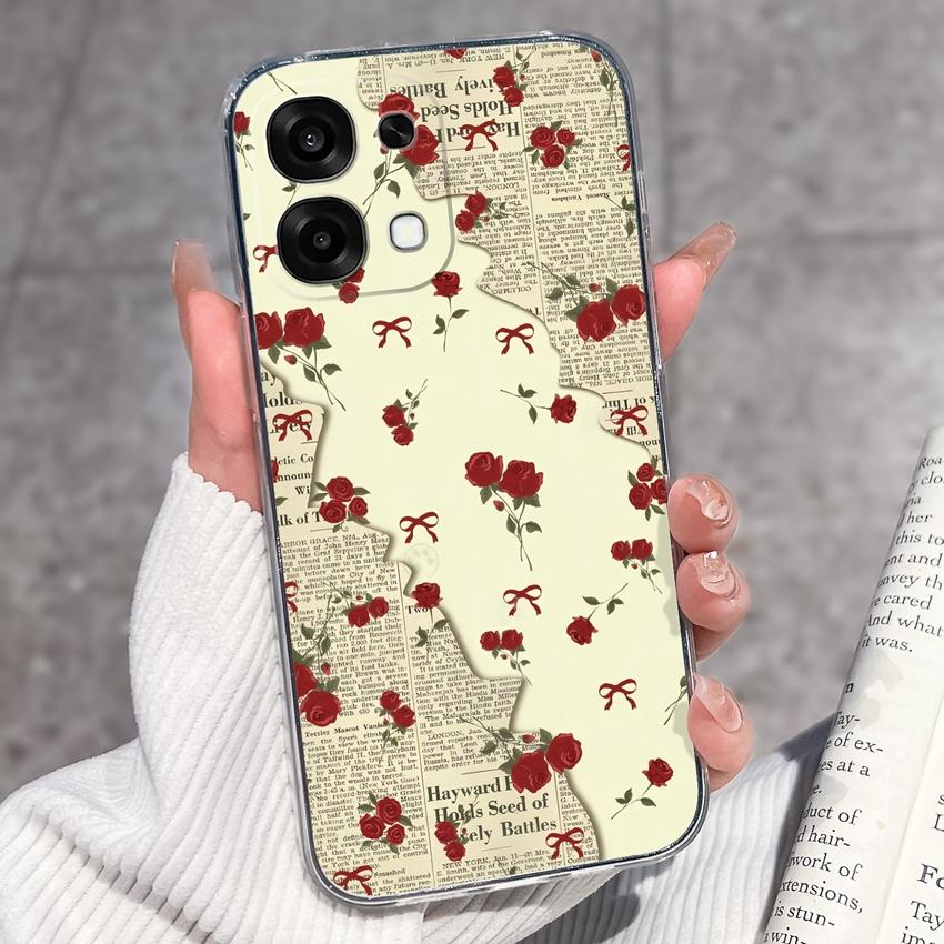 For Oppo A6 Pro A6x A5x K13 Realme 15X C85 V70 V70s CT 7 7T 8 Phone Cases Beautiful Sakura Butterflies Patterns Casing Soft Silicone TPU Clear Housing