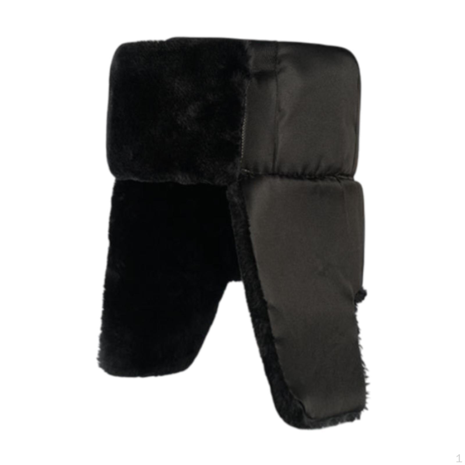 

Мужская шапка-ушанка, симпатичная, зимняя, для кемпинга, шопинга на открытом воздухе, велоспорта, пешего туризма Cloth Black