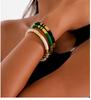 Retro Bamboo Enamel Stainless Steel Open Bangle - Women's European & American Luxury Jewelry