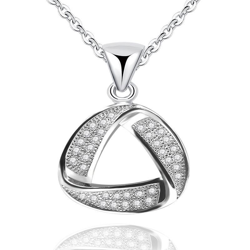

Треугольный полый циркон полный бриллиант женское ожерелье кулон украшение