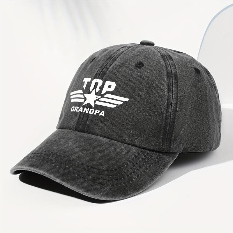 Uniform TOP GRANDPA Letter Printed Washed Retro Baseball Cap Sun Visor Outdoor Hat for Men and Women