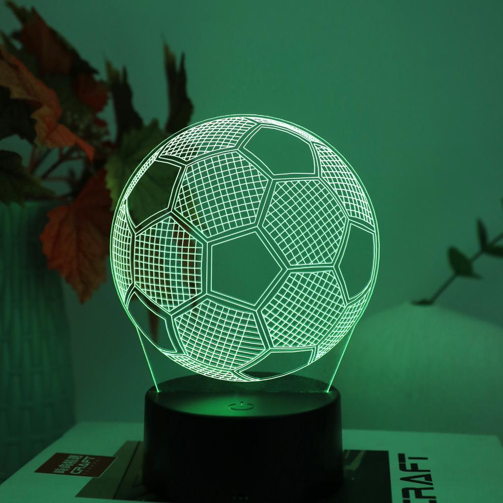 1PC modern creative football 3D night light, USB powered, suitable for decorating bedrooms, study rooms, and living rooms