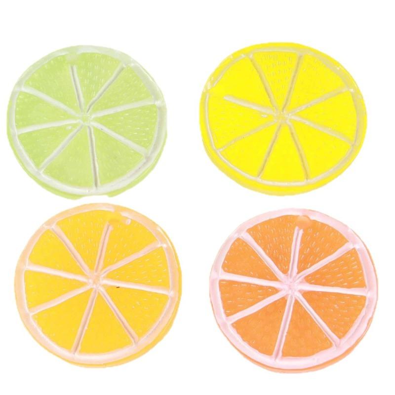 Simulated Perforated Lemon Slice Jewelry Bag Earrings Pendant Pendant
