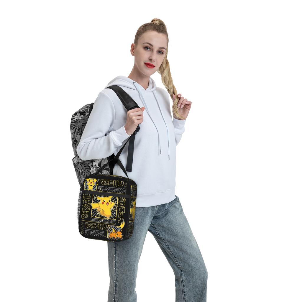 Pokemon Insulated Lunch Bag Ice Pack Rice Bag Pikachu Bolsa Student Bento Lunch Handbag Insulation