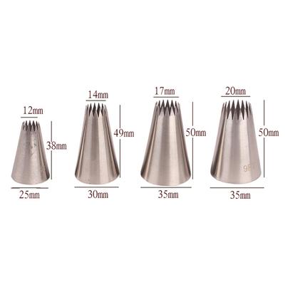 4Pcs Grandes Bicos de Confeiteiro Bolo Assando Biscoito Cupcake Piping Bico Decoração