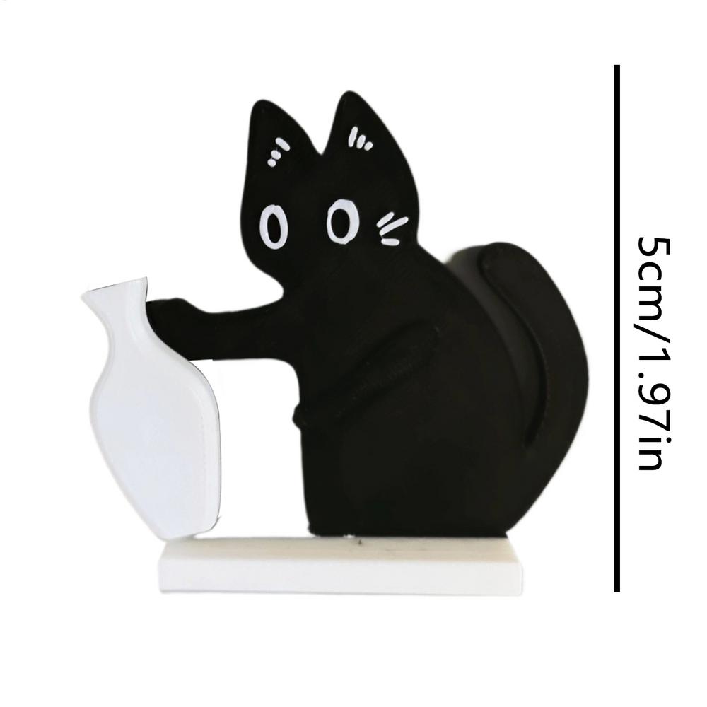 

Cat Vase with Fridge Magnet Creative Small Flower Vase Cute Home Decor for Desk Bookshelf Kitchen Bedroom Office Decor Gift