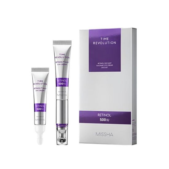 MISSHA Time Revolution Retinol 500 Shot Galvanic Eye Cream Duo Anti-Aging & Firming Eye Cream 15ml + 15ml