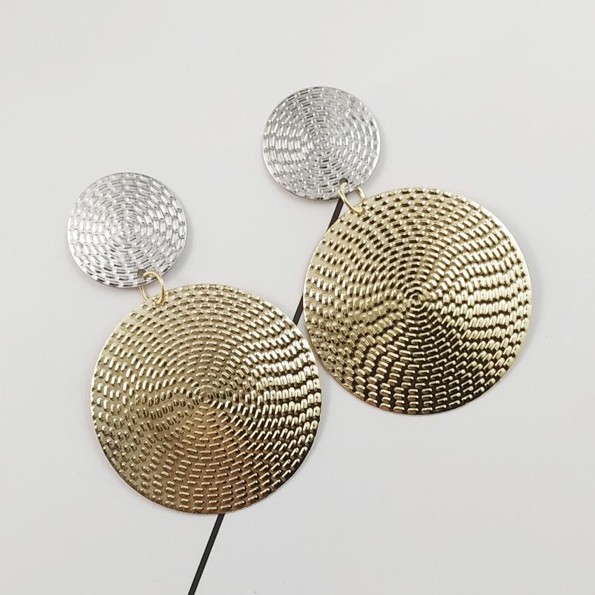 

European & American Fashion Statement Disc Earrings: Bold Colorful Circle Design for Women