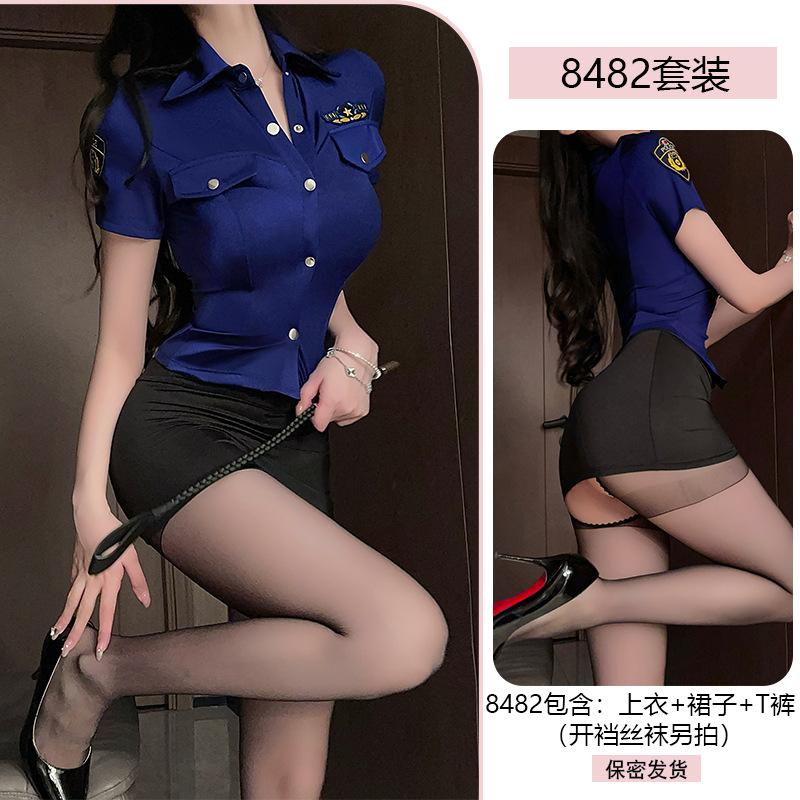 Sex lingerie sexy cosplay policewoman hot pure desire hip wrap free uniform temptation suit 8181