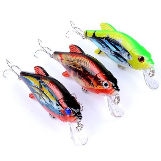 8cm 3D Eyes Painted Bionic Wobbler Swim Minnow Artificial Fishing Lure Hard Bait