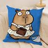 Cute Kicapara Cartoon Cushion Cover Silky Short Plush Invisible Zipper Dustproof Sofa Pillow Case For Home Decor
