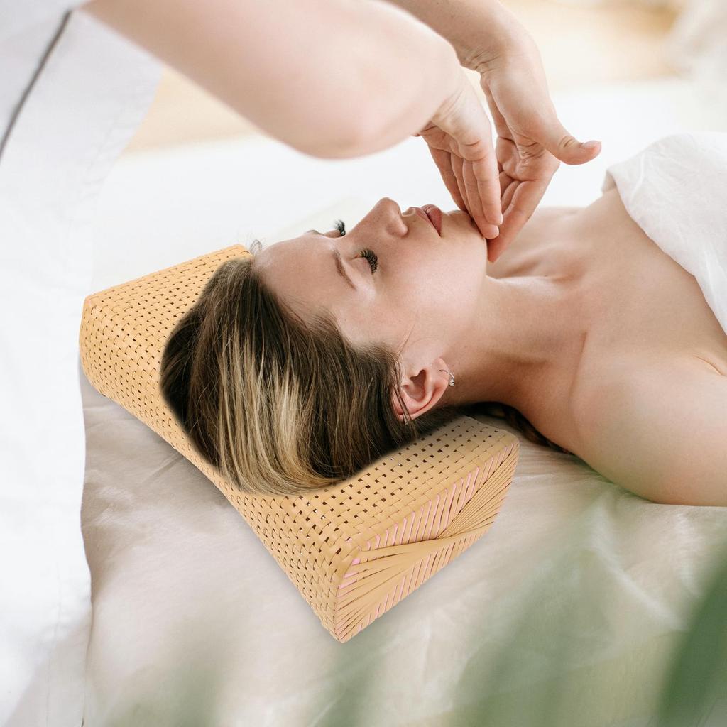 Gogogmee Imitation Bamboo Mat Pillow, Easy-to-Use Rattan Pillow for Cervical Support, Perfect Gift