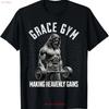 Muskeln aufbauen Lustiger Jesus Hebt Gewichte Gnade Fitness T-Shirt vintage Gewaschen Weich Dehnbar Unisex Atmungsaktiv Designerkleidung