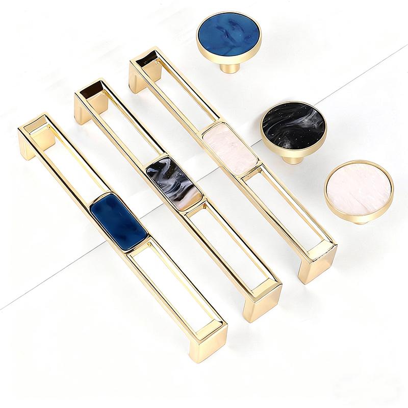 Zinc Alloy Cabinet Door Handle Gold Light Luxury High-end Kitchen & Wardrobe Drawer Handle Bedside Table Single Hole Handle