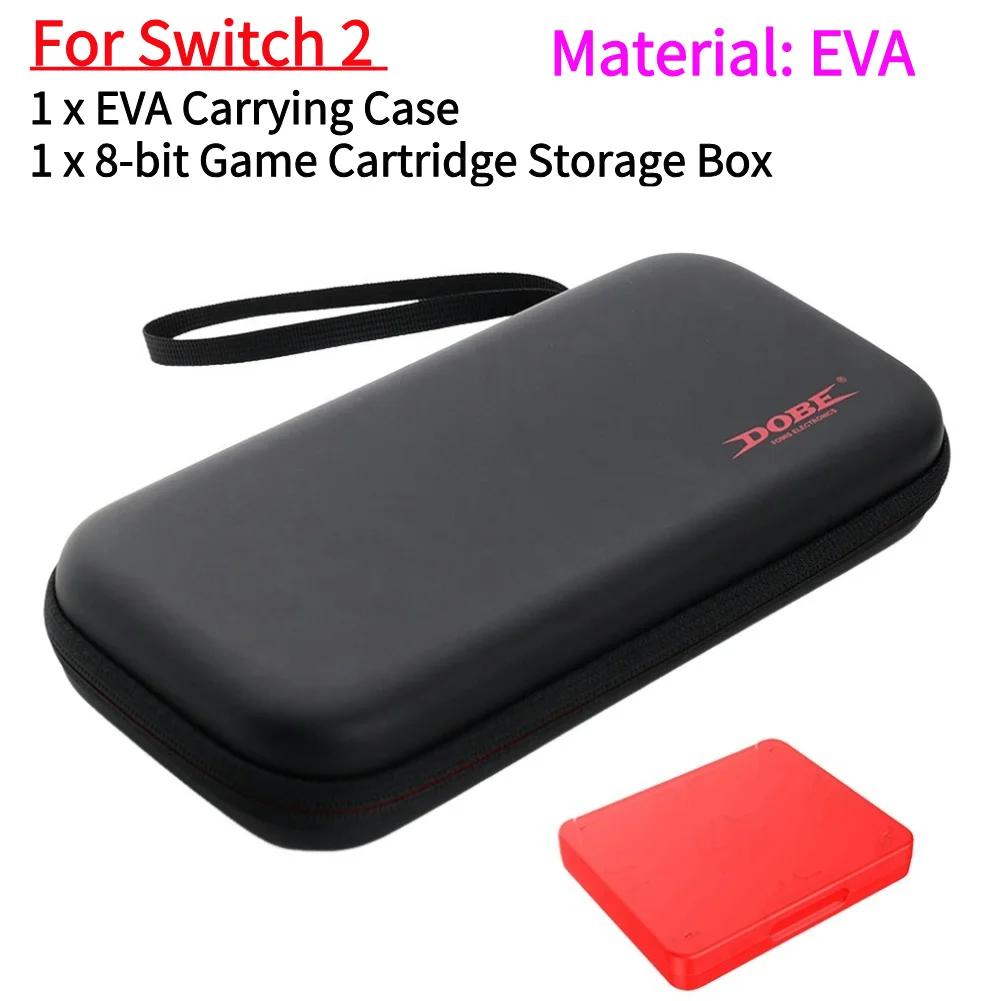 EVA Carrying Case with 8-Bit Game Cartridge Storage Box Portable Storage Bag Protective Travel Bag for Switch 2 NS2 Game Console