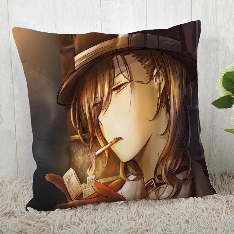 45*45 Pillow Case Bungo Stray Dogs Print For Wedding Pillow Cover Animals Pillowcases