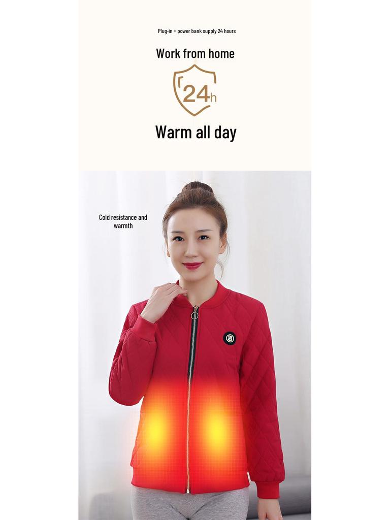 Smart Heated Cotton Jacket with Carbon Fiber for Winter Travel Protection