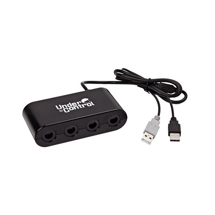 Adaptateur 4 manettes - UNDER CONTROL - WiiU - Couleur noire - Alimentation USB - 4 entrées