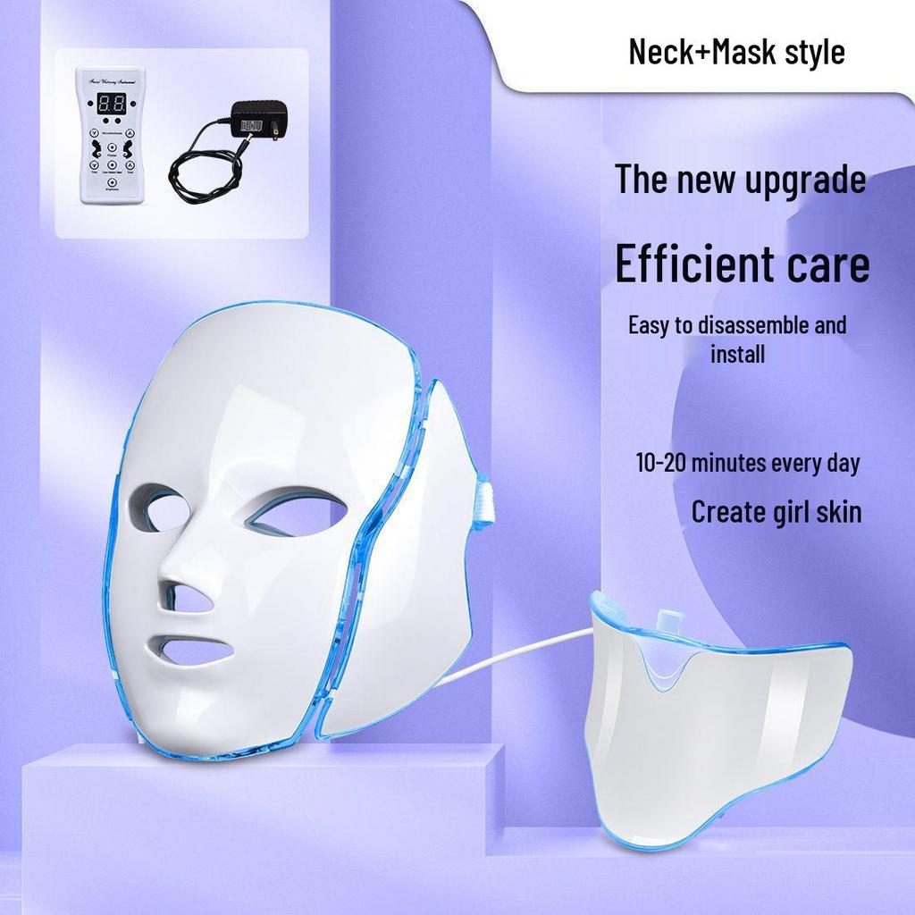 Cross-border Spectrometer Beauty Mask & Neck 7-Color Light Therapy Instrument