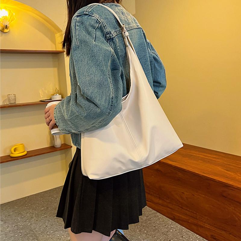 Fashion Korean Version Large Capacity Single Cross-body Bag Women's Handbag Simple Casual Commuting PU Leather Shoulder Tote Bag