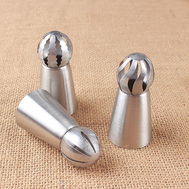 thumbnail image 2 of 3Pcs/Set Russian Flower Icing Piping Nozzles Tips Sphere 2 of 14