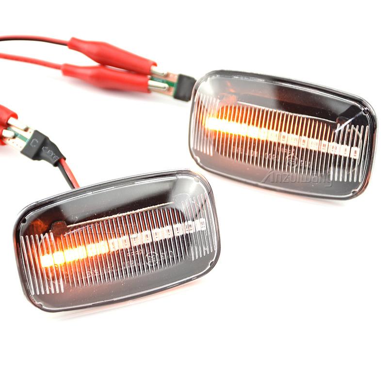 2pcs Dynamic LED Side Marker Light Flowing Water Turn Signal Lights Blinker Indicator For Toyota Land Cruiser 70 80 100 Series