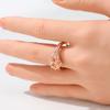 Vintage Inlaid White CZ Rose Flower Women's Ring Classic Gold Color Hand Carving Daily Wear Party Jewelry Anniversary Gift