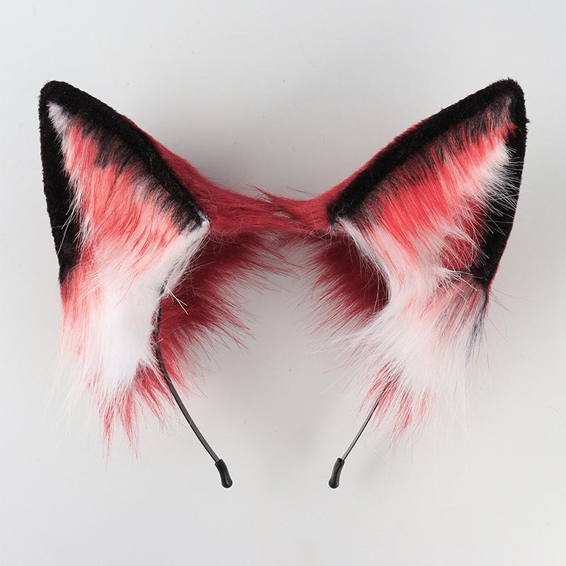 

Furry Animal Ears Hair Hoop Tail Set Long Plush Fox Tail Fox Ear Headpiece Lolita Cosplay Halloween Carnival Party Decor Costume