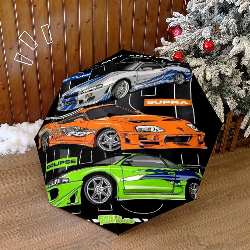 Fast Furious Cars Automatic Umbrella - Suitable Travel Portable Umbrella Outdoor sun shading umbrella Suitable For All Seasons