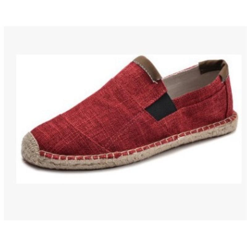 

Мужские парусиновые туфли с круглым носком и мелким вырезом, молодежные повседневные туфли со стремешком на одну ногу 39