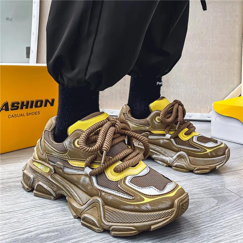 New Classic and Popular Color Blocked Men's Sports Shoes, Fashionable and Versatile Outdoor Mesh Breathable Casual Men's Shoes