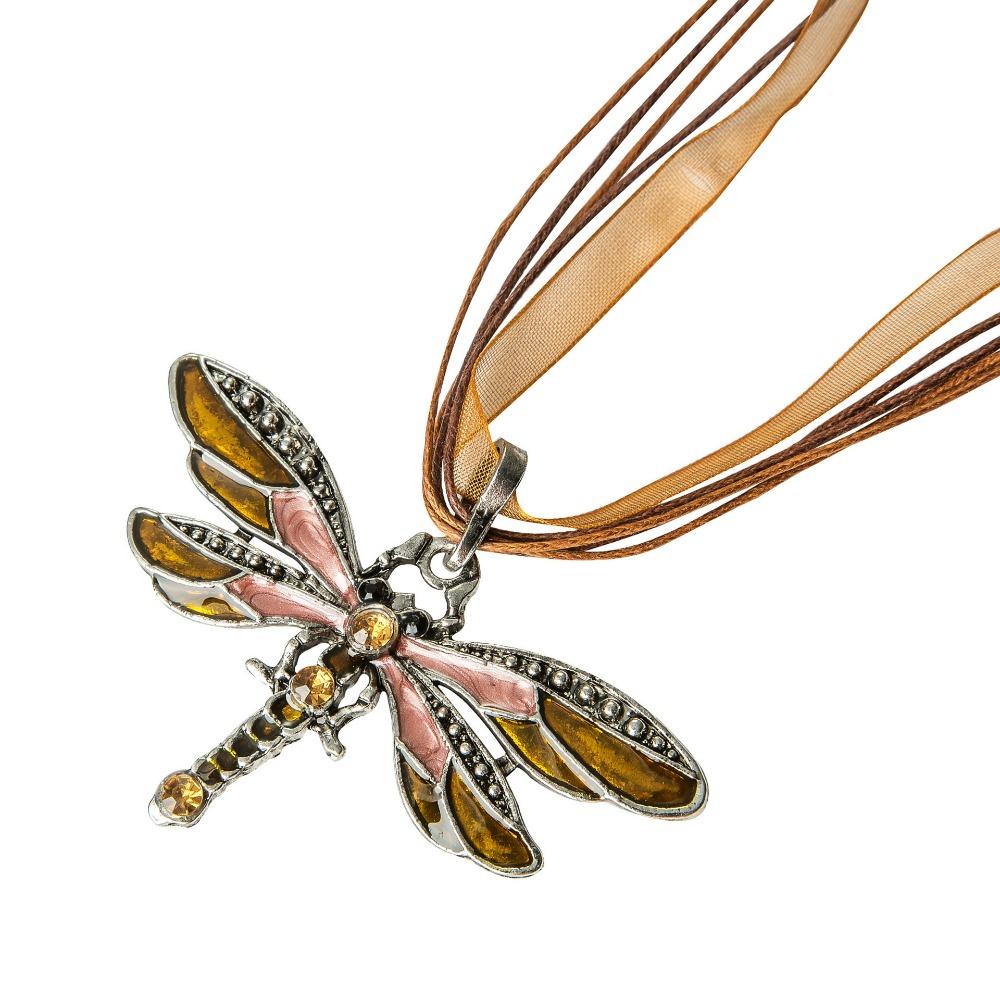 SUMENG New Fashion 2026 Crystal Dragonfly Ribbon Pendant Necklace for Women Girls Jewelry Holiday Gifts