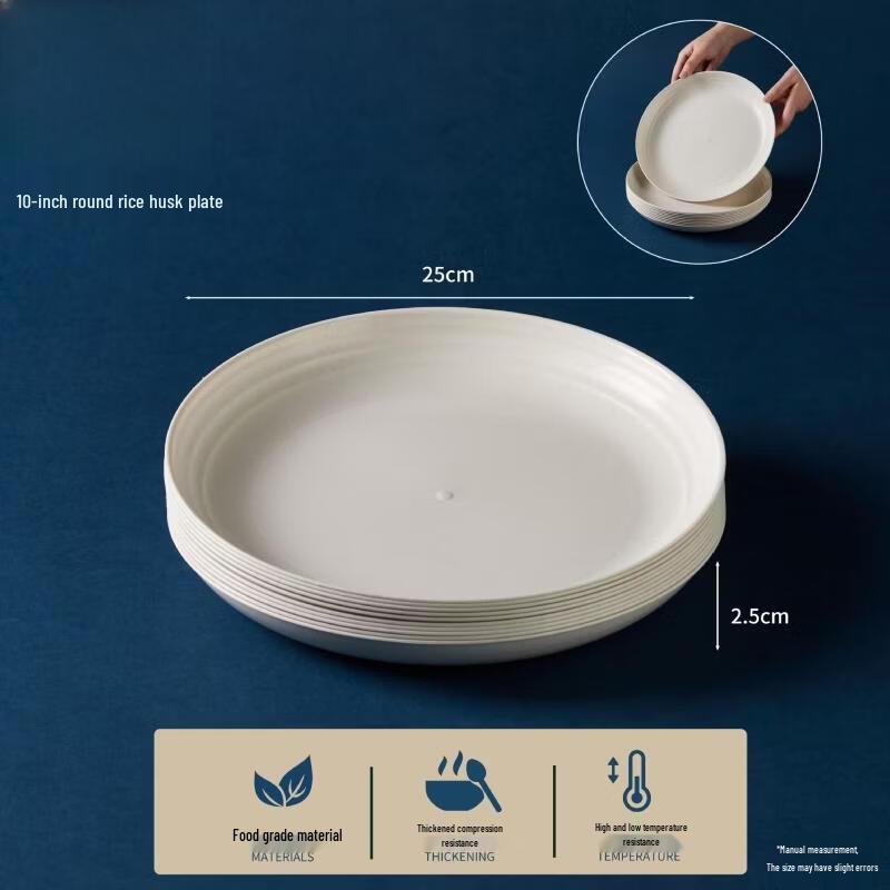 Premium Disposable Rice Husk Round Plates
