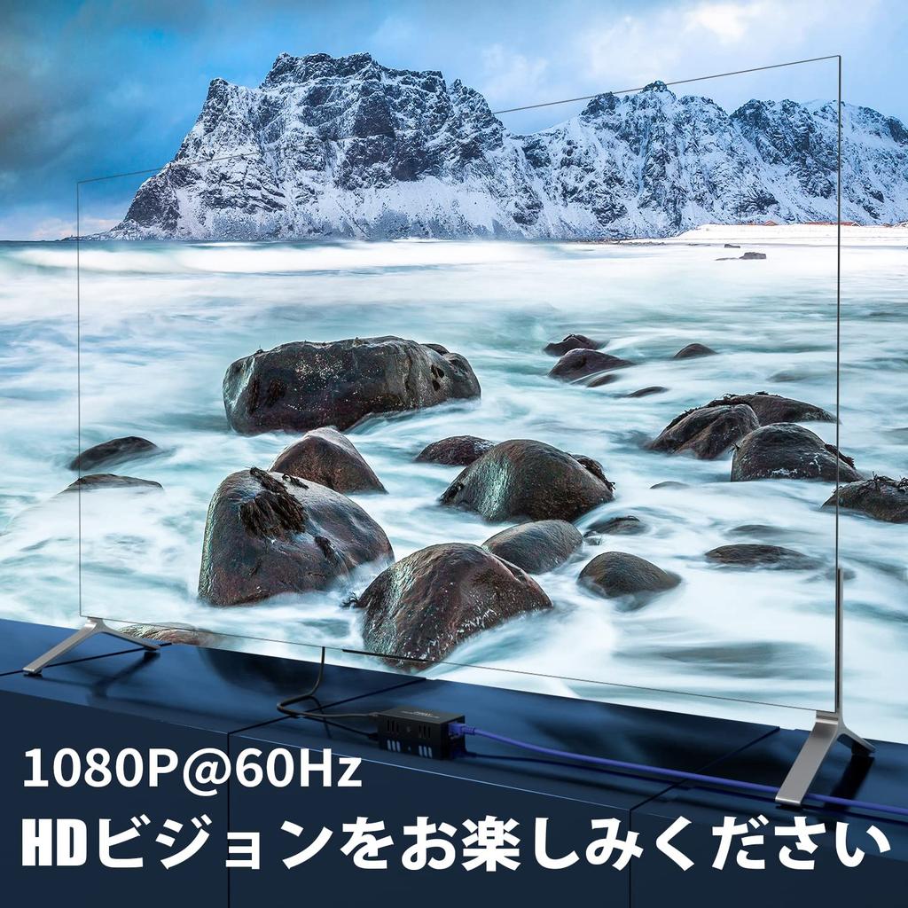 1X4 1080P HDMI Extender Splitter Transmission 165ft By 3D EDID 1 Power Support IN 4 PW-HT226P4 (50m) Cat5e/Cat6/Cat7 (1 OUT)