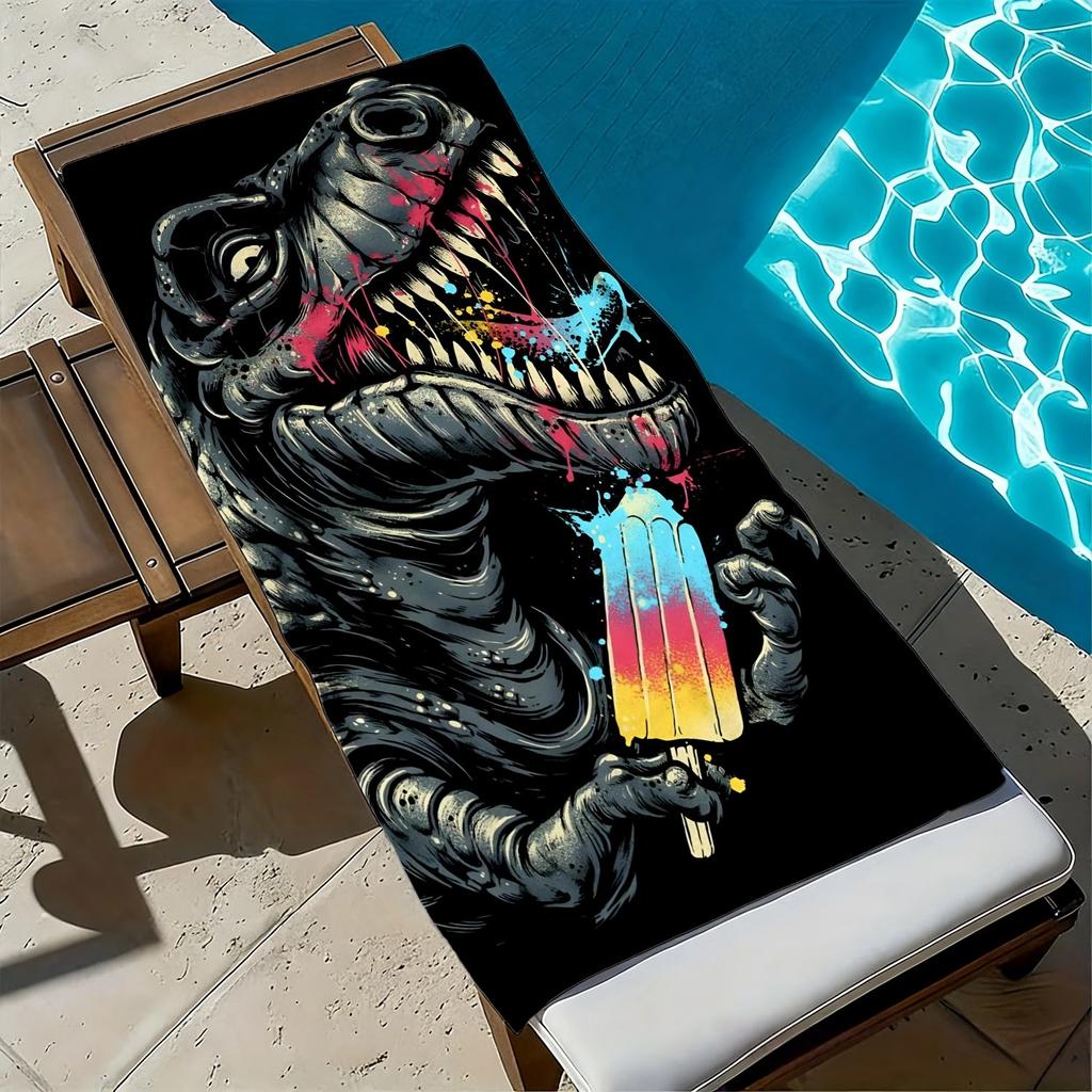 Gorilla multi-colored ice cream bar pattern polyester microfiber beach towel is highly absorbent suitable swimming beach outings