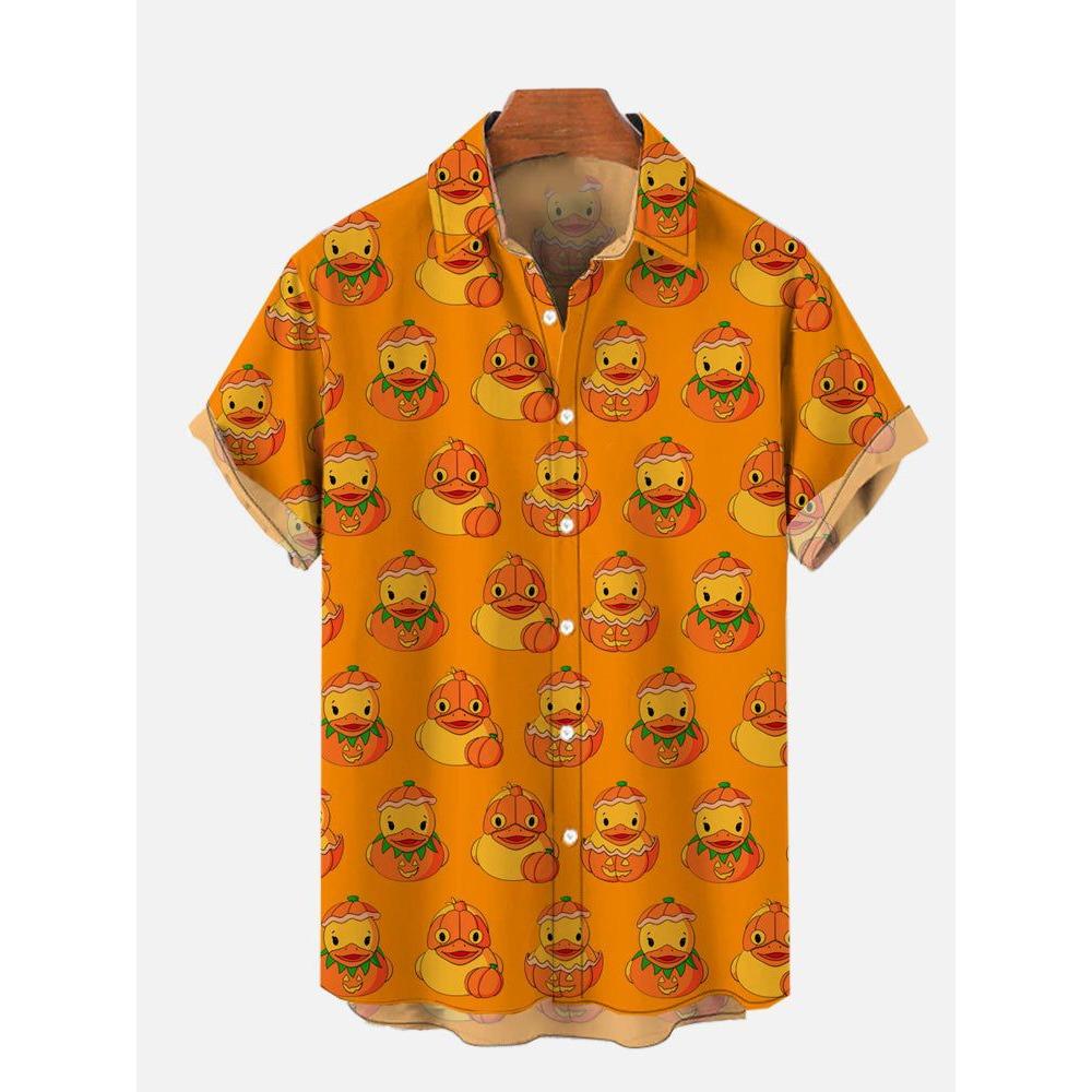 

Смешные мужские рубашки для мужчин с принтом 3D животных и уток, повседневная мужская одежда, летние топы с короткими рукавами, свободная рубашка большого размера XL