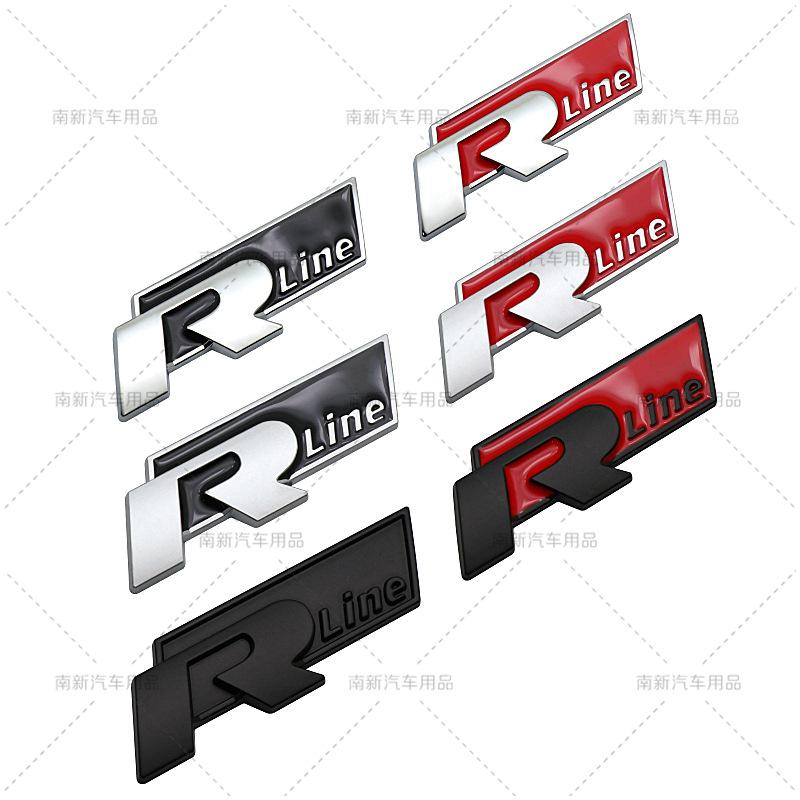 hsvrd1 2026 Hot For VOLKSWAGEN VW 3D Metal R Rline Emblem R line Badge Body Sticker For Volkswagen Golf Tiguan Touareg Polo GTI CC Pass