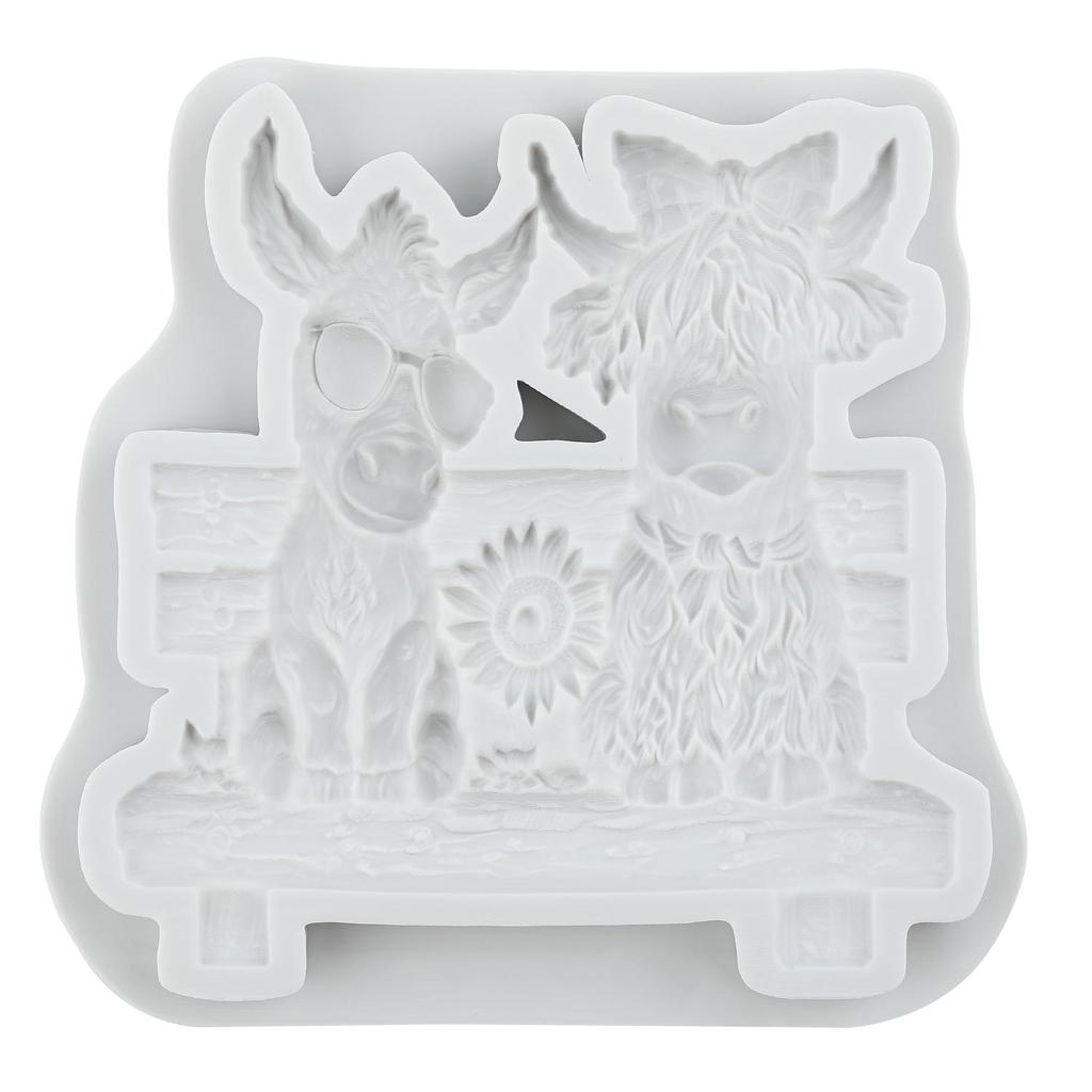 Yak Kuh Silikonformen Schottisches Hochlandrind Fondantform Kuchen Dekorationswerkzeuge Cupcake Topper Schokolade Süßigkeiten Basteln Gum Paste Polymer Clay