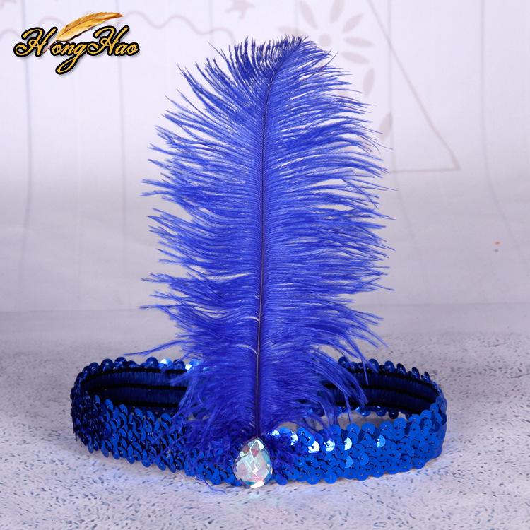 

Детская красочная повязка на голову с перьями и пайетками для индийских представлений