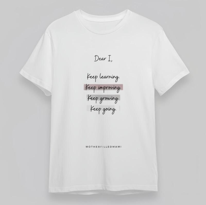 

Men s Classic T-Shirt Keep Learning Self-Growth Quote White Cotton Plus Size Top 4XL