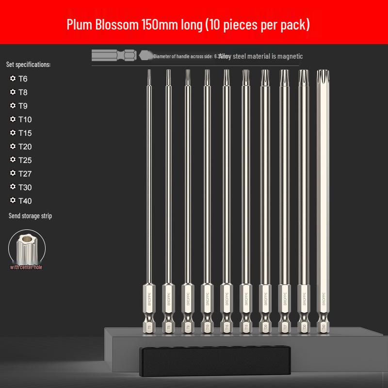 Plum Blossom Magnetic Drill and Screwdriver Bit Set