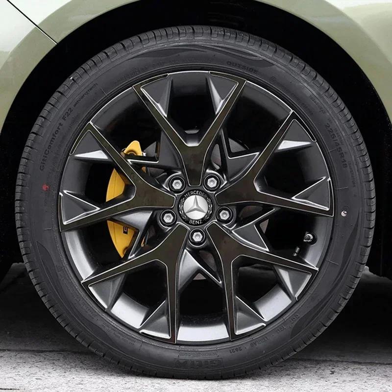 Adesivo per Auto Per Mercedes Benz 4 Pezzi Tappo Centrale Mozzo Ruota Auto Adesivo Emblema Metallico Adesivo Per Mercedes-Benz AMG C450 C200 C220 C25