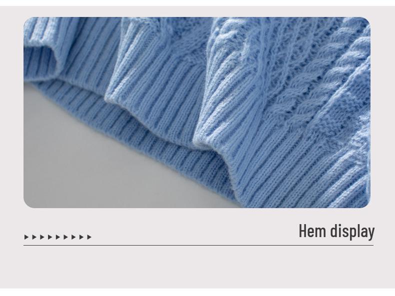 Drizzle Solid Cable Knit Pullover - Women's Loose Long Sleeve Sweater for Autumn and Winter